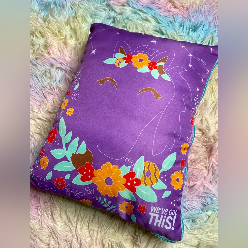 Girl Scouts cookie unicorn travel pillow